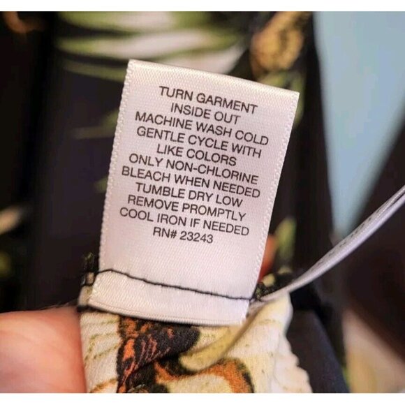 New Tropical Floral Bird Flutter Sleeve Maxi Dress Sz L Vacation Resort - Picture 8 of 8